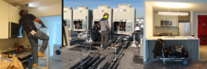 Energy efficiency sector workers on the job to improve building performance