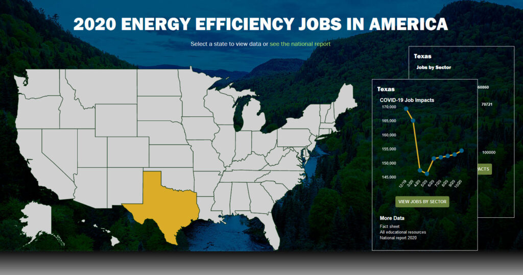 USA map showing jobs data