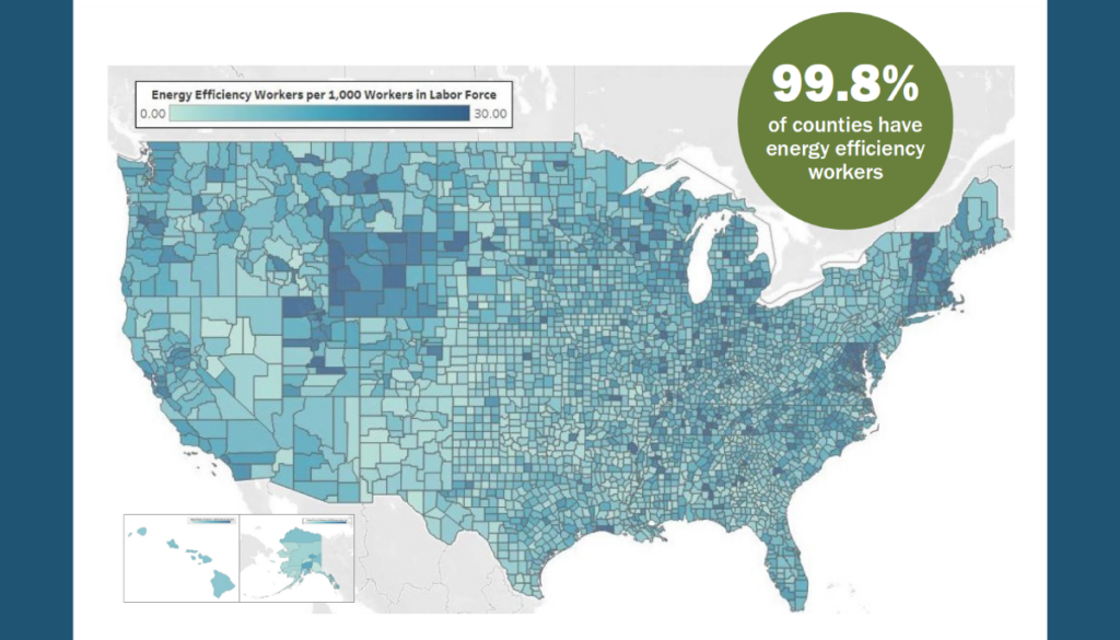 Energy Efficiency Jobs by County 2021